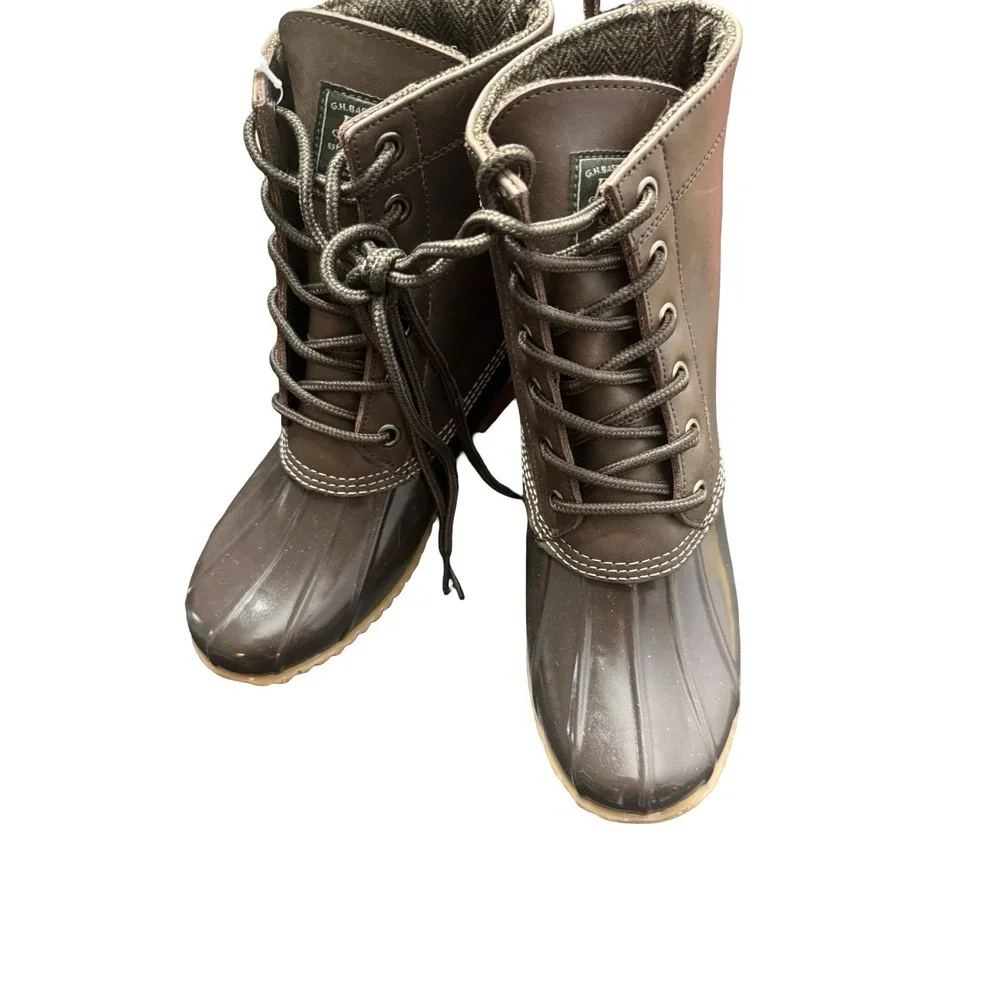Women's G.H. BASS & CO. Bass Harlequin Leather Duck Boots Sz 6M‎ new